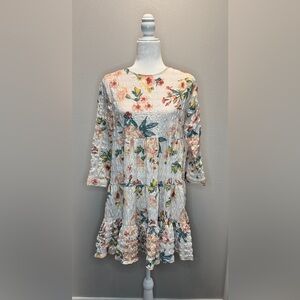 Pre-Owned Zara Floral Printed Textured Dress Size:S